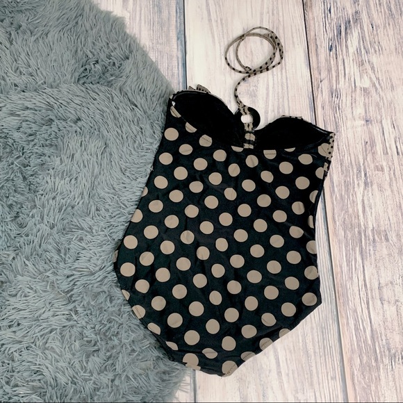 Polka Dot Vintage Style One-piece Bathing Suit - Picture 2 of 5